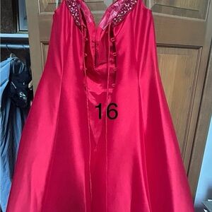 Red Maxi Gown with Sequin Embellishments and Spaghetti Straps for Prom